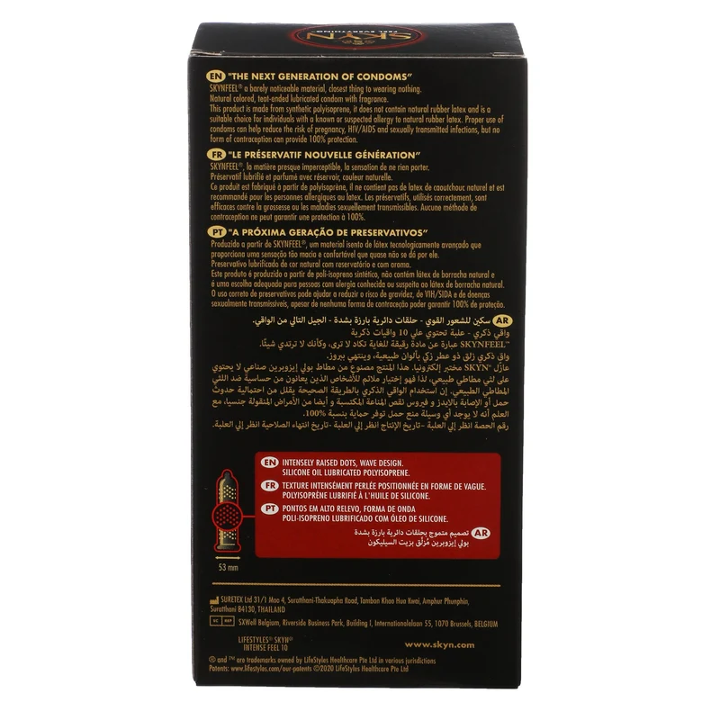 10 préservatifs Skyn sensation intense