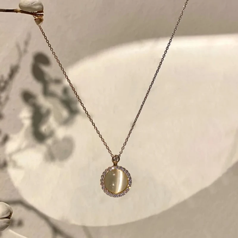 Collier d'Anxiété Ajustable en Pierre Œil de Chat