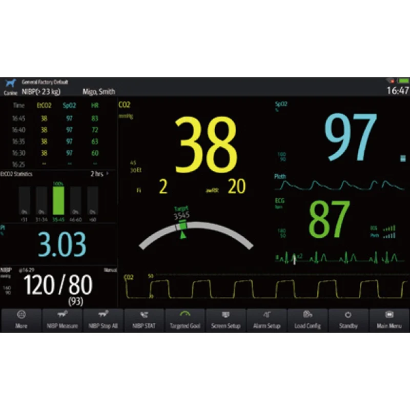 Moniteur de signes vitaux vétérinaire ePM10 Masimo, capnographie en flux secondaire IBP, WL/E de Mindray