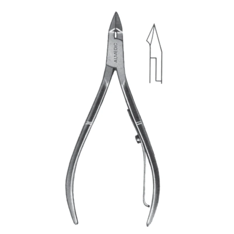 Pince à cuticule, manche en forme de pince, lames 7mm, 10cm 4" Inox