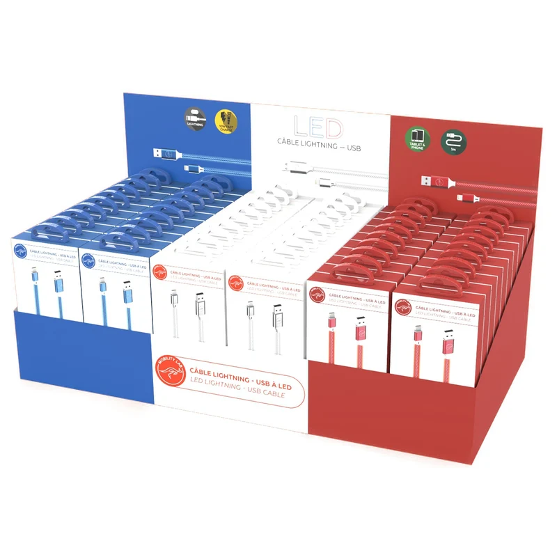 CABLES DE CHARGE TYPE C VERS LIGHTNING NEON 1M
